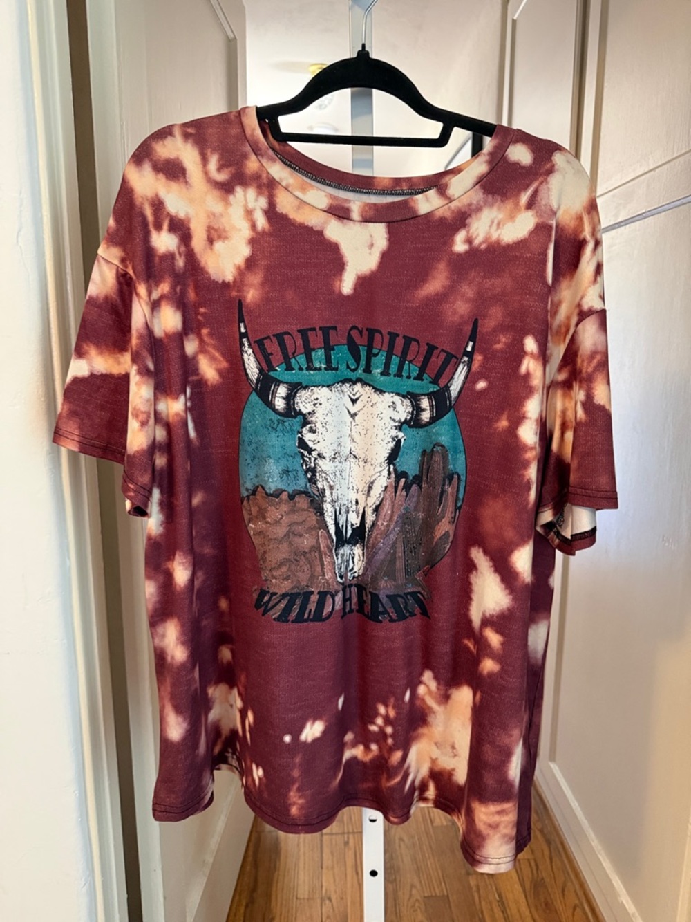 Tie-Dye Skull 'Free Spirit, Wild Heart’ Graphic Tee